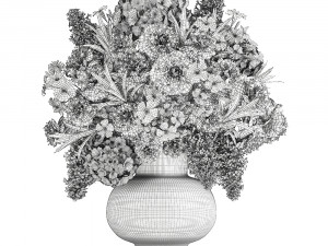 decorative bouquet of green flowers in a vase for decor 151 3D Model