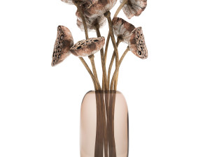 bouquet of dried flowers in a glass vase 152 Modelo 3D