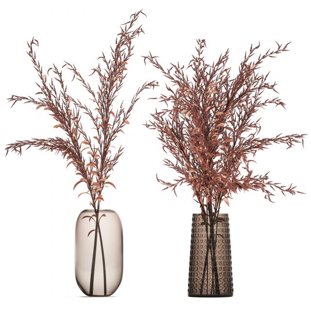 bouquet of dried flowers in a glass vase 153 Modelo 3D .c4d .max .obj .3ds .fbx .stl .blend 