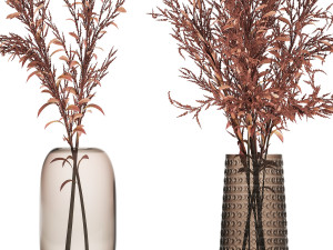 bouquet of dried flowers in a glass vase 153 Modelo 3D