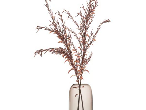 bouquet of dried flowers in a glass vase 153 3D Model