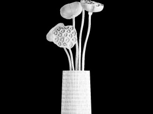bouquet of dried flowers in a glass vase 154 3D Model