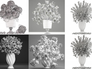 collection of bouquets 30 pieces 3D मॉडल
