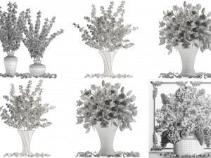 collection of bouquets 30 pieces 3D मॉडल
