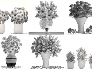 collection of bouquets 30 pieces 3D मॉडल