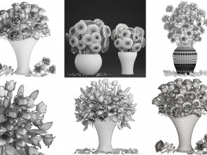 collection of bouquets 30 pieces 3D मॉडल
