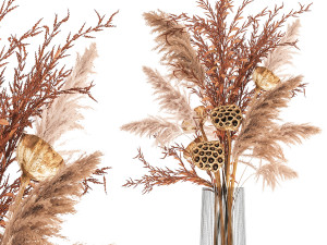 bouquet of dried flowers in a glass vase 157 3D Model