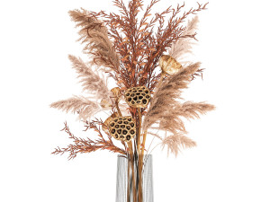 bouquet of dried flowers in a glass vase 157 Modelo 3D