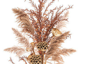 bouquet of dried flowers in a glass vase 157 Modelo 3D