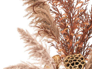 bouquet of dried flowers in a glass vase 157 3D Model