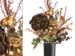 bouquet of dried flowers in a vase 159 3D Model