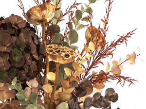 bouquet of dried flowers in a vase 159 Model 3D