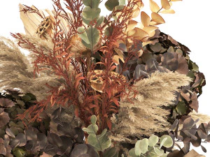 bouquet of dried flowers in a vase 160 3D Model
