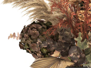 bouquet of dried flowers in a vase 160 3D Model