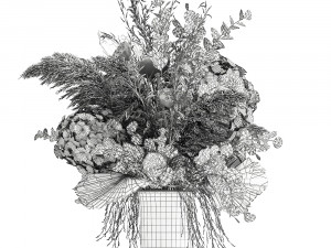 bouquet of dried flowers in a vase 160 3D Модель