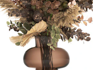 ramo de flores secas en un jarr&oacute;n 161 Modelo 3D