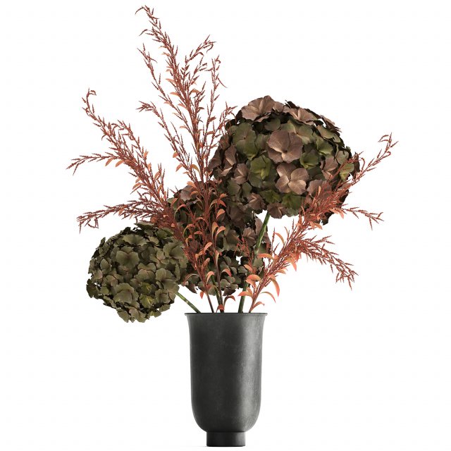 bouquet of dried flowers in a vase 162 3D 모델 .c4d .max .obj .3ds .fbx .stl .blend 