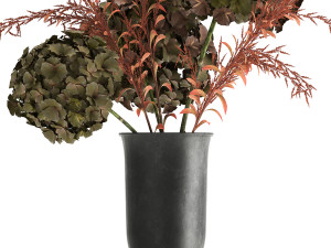 bouquet of dried flowers in a vase 162 3D 모델
