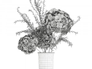 bouquet of dried flowers in a vase 162 3D 모델