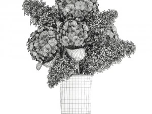 bouquet of flowers in a vase 163 3D Model