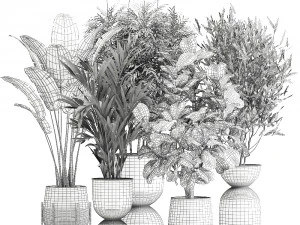 bananeira em vaso enferrujado para interior 1039 Modelo 3D