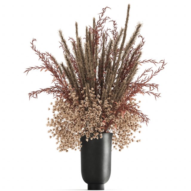 bouquet of dried flowers in a vase 164 Modelo 3D .c4d .max .obj .3ds .fbx .stl .blend 