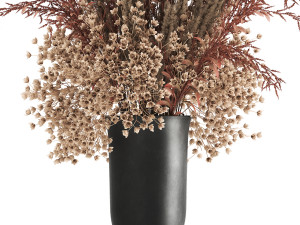 bouquet of dried flowers in a vase 164 Modelo 3D