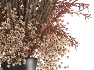 bouquet of dried flowers in a vase 164 Modelo 3D