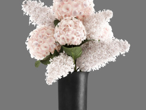 bouquet of white flowers in a vase 165 3D 모델