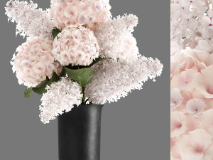 bouquet of white flowers in a vase 165 Model 3D