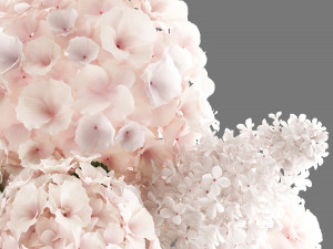 bouquet of white flowers in a vase 165 Model 3D