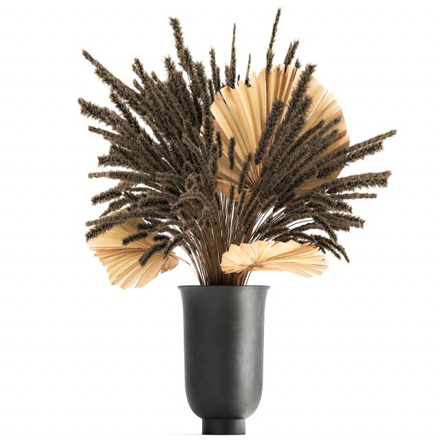bouquet of dried flowers in a vase 166 Modelo 3D .c4d .max .obj .3ds .fbx .stl .blend 