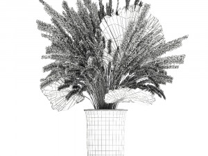 bouquet of dried flowers in a vase 166 Modelo 3D