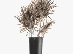 bouquet of dried flowers in a vase 167 3D Model