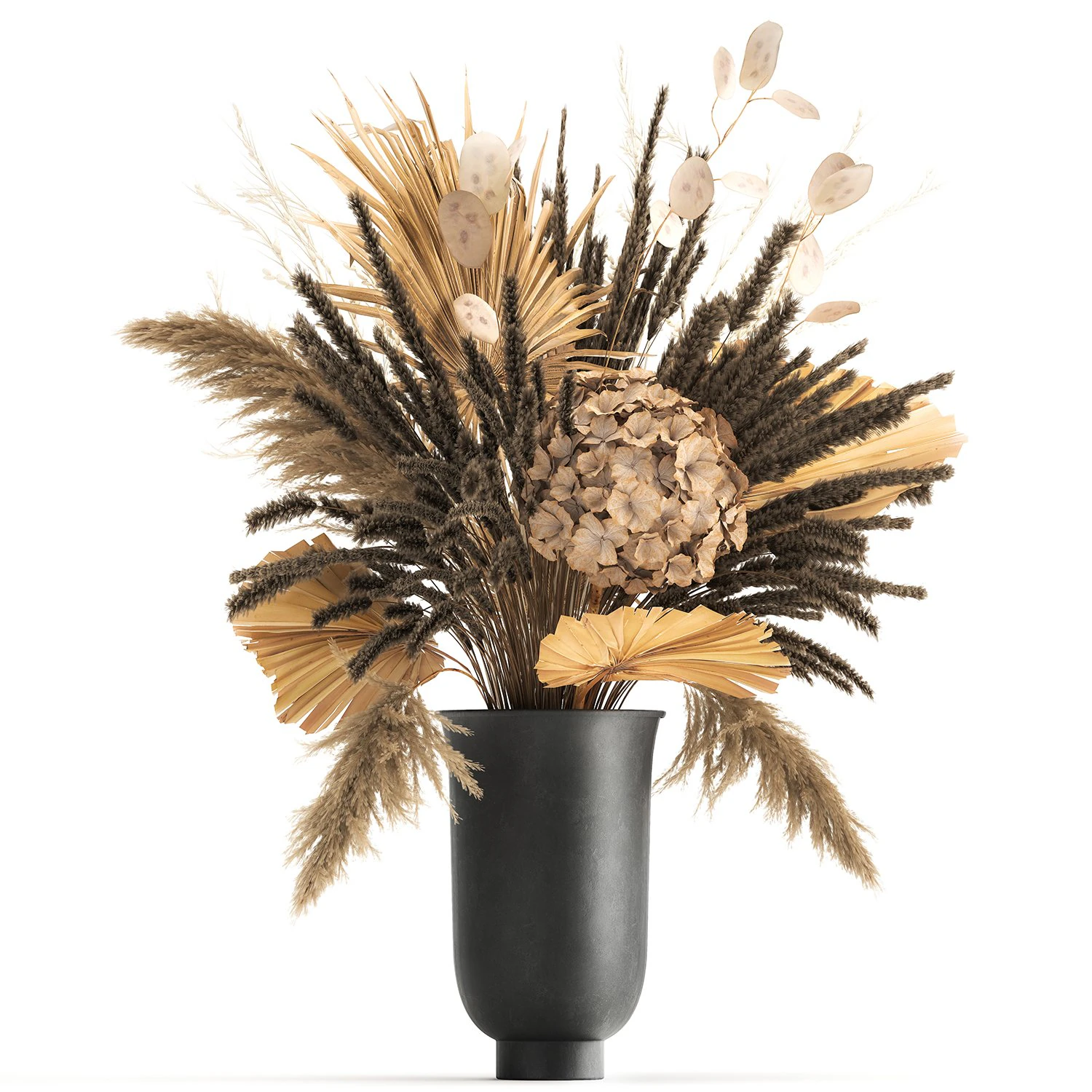 bouquet of dried flowers in a vase 168 3D Model .c4d .max .obj .3ds .fbx .stl .blend 