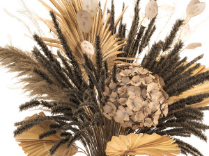 bouquet of dried flowers in a vase 168 Modello 3D