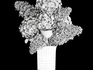 bouquet of flowers in a vase 169 3D Model