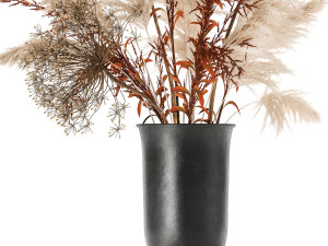 bouquet of dried flowers in a vase 171 3D Model