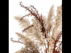 bouquet of dried flowers in a vase 171 3D Model