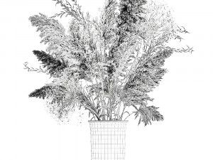 bouquet of dried flowers in a vase 171 3D Model