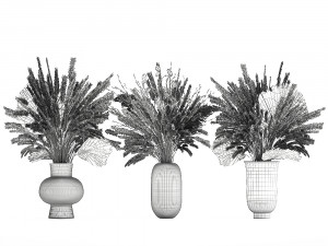 bouquet of dried flowers in a vase 172 3D Model