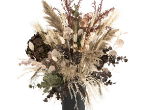 bouquet of dried flowers in a vase 173 3D Model