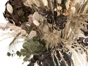 bouquet of dried flowers in a vase 173 3D Model