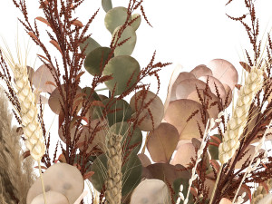 bouquet of dried flowers in a vase 173 Model 3D