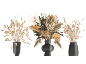 bouquet of dried flowers in a vase 174 3D मॉडल