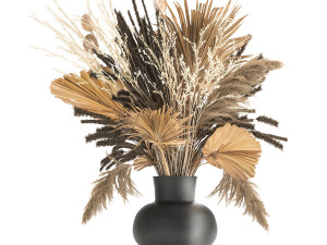 bouquet of dried flowers in a vase 174 3D मॉडल