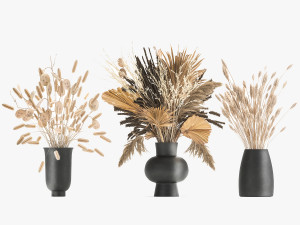 bouquet of dried flowers in a vase 174 3D मॉडल