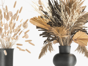 bouquet of dried flowers in a vase 174 3D मॉडल