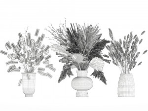 bouquet of dried flowers in a vase 174 3D मॉडल