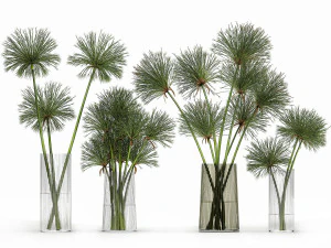 decorative bouquet of green flowers in a vase for decor 175 3D Model
